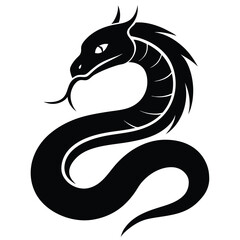 Vector Illustration of a Black Snake Logo Icon Design