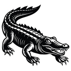 Crocodile Silhouette Vector Illustration for Branding