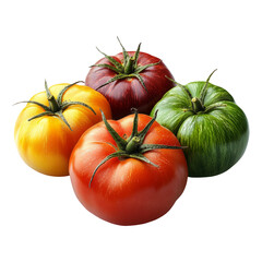 Fototapeta premium Colorful Tomatoes on Transparent Background