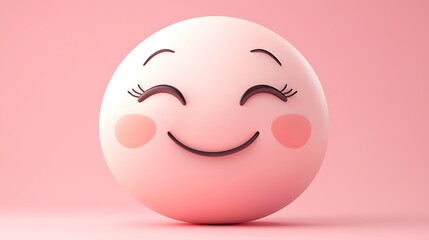 Fototapeta premium A cartoon face with a cheeky wink, playful grin, and blushing cheeks 