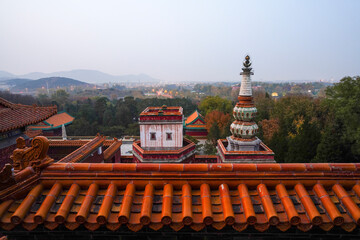 Tibetan architecture in the Four Great Regions of Summer Palace in Beijing.