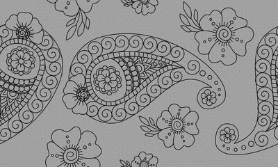 pattern paisley designs on white background , design for fabric or various pattern printing works.