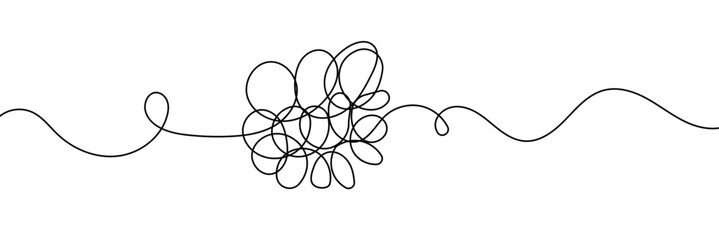 hand-drawn scribbles of tangled intertwined lines in different shapes and size. editable line. adjusta ble stroke width on white background.