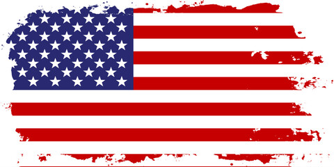 American flag grunge paint texture. USA Flag. Distressed US symbol, United States flag Vector Illustration for Celebration Holiday 4 of July American President Day.