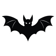 Flying Bat Logo Silhouette Vector Illustration