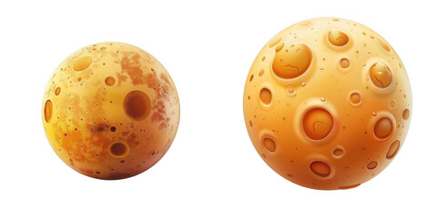 Fototapeta premium 3d render dwarf planet isolated on transparent background Cartoon Illustration in plastic style