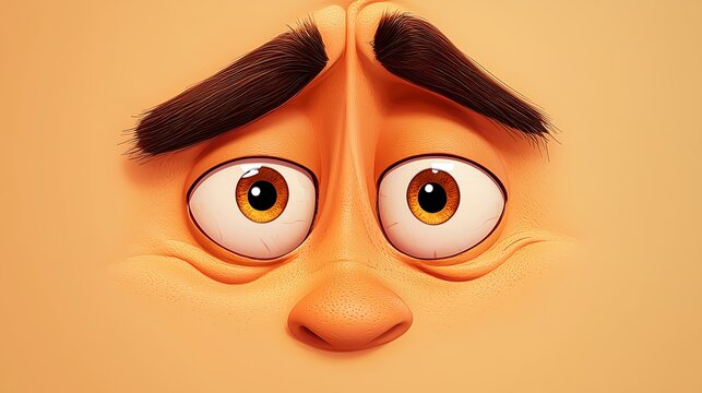 A cartoon face with sleepy eyes, a half-open mouth, and droopy expression 