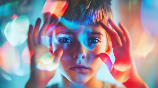 Abstract Representation Of Sensory Overload In Autism Child