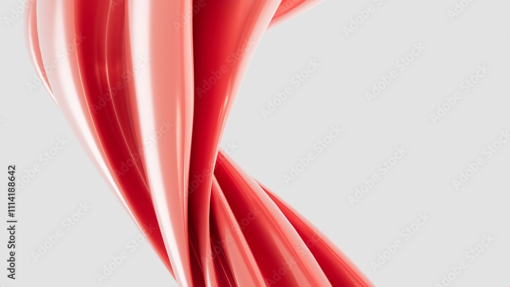 Poster abstract 3d background with red wavy lines in a minimalist style, smooth texture, modern design for 