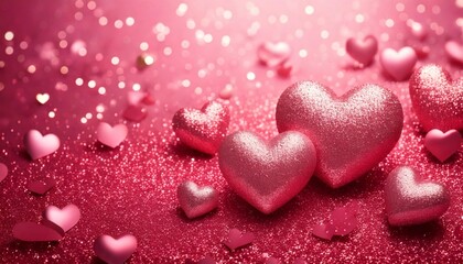 Glittery pink Valentine's Day background