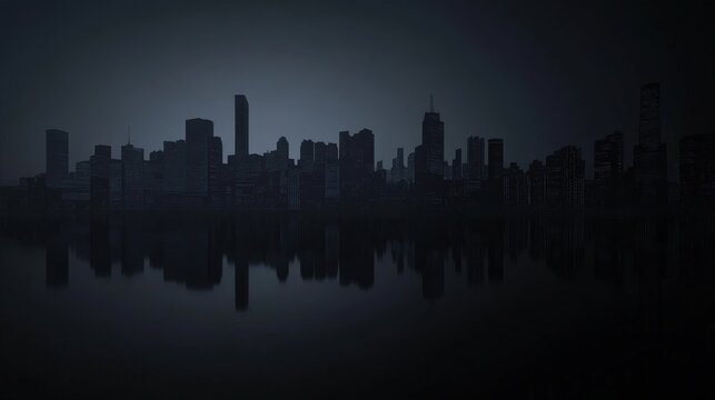 City Skyline During A Total Blackout