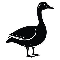 Goose Silhouette Vector Illustration for Logo Design