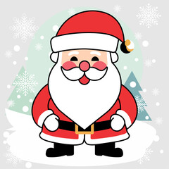 Cute Cartoon Santa Claus Illustration for Christmas