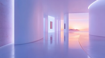 Futuristic Gallery Showcasing Ai-Generated Artworks