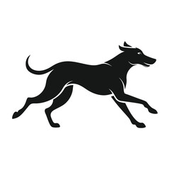 Running Dog Silhouette Vector Illustration Design
