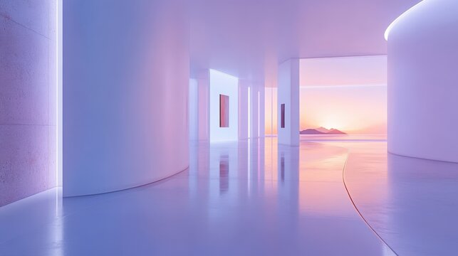 Futuristic Gallery Showcasing Ai-Generated Artworks