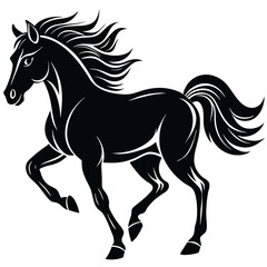 Horse Silhouette Running Icon Vector Illustration