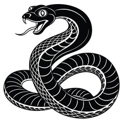 Vector Illustration of Black Snake Logo Icon Design