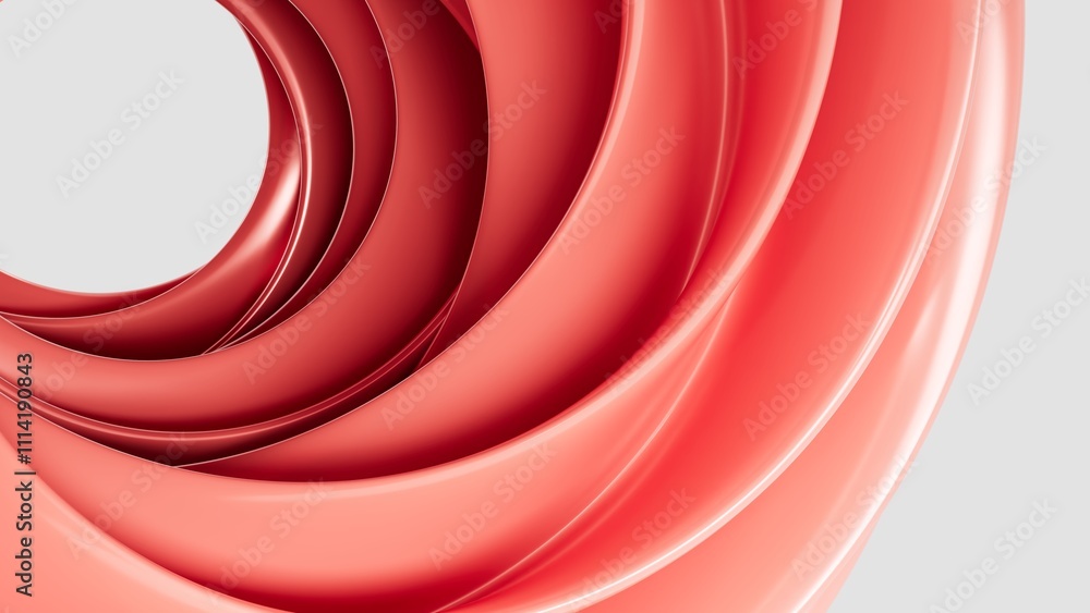 Poster abstract 3d background with red wavy lines in a minimalist style, smooth texture, modern design for 