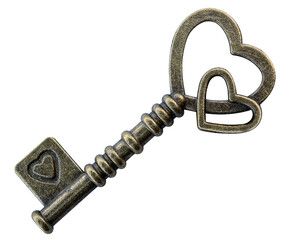 Golden heart shaped key