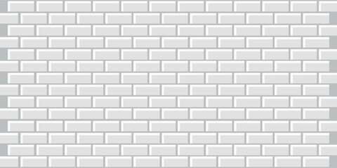 White brick wall texture, seamless cladding pattern for interior decoration, kitchen backsplash, plastic panel, building outdoor design. Abstract minimal