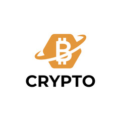 Bitcoin logo concept. Cryptocurrency logo sign. Digital money flat style vector illustration.
