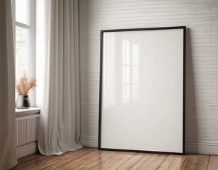 Contemporary living room wall mockup featuring a stylish ISO A paper size frame, ideal for showcasing beautiful artwork and photography.