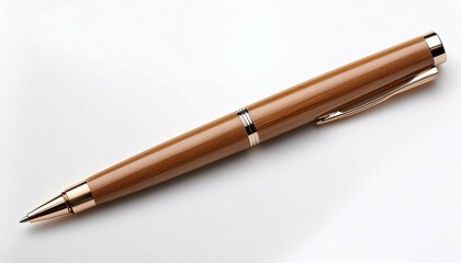 Fototapeta premium eco paper ballpoint pen on white background