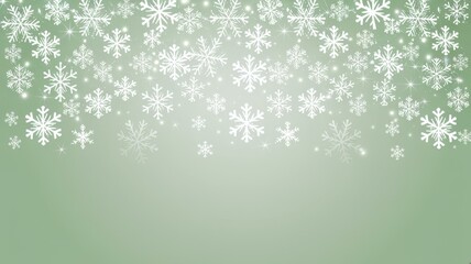 Elegant Winter Wonderland Snowflakes Soft Green Background - Holiday Cheer & Seasonal Decor