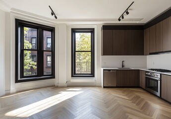 Modern interior design with elegant decor, stylish furniture, and a cozy atmosphere, creating a contemporary and comfortable living space.