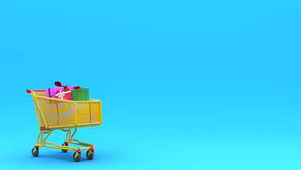 3D christmas shopping background