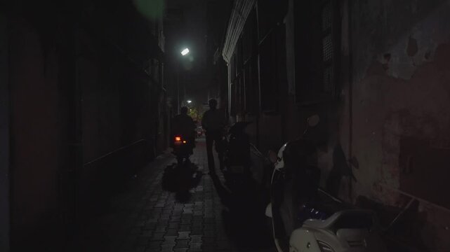 Night scary street.