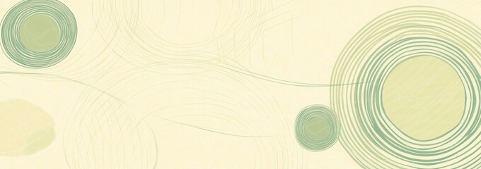 Abstract Circular Line Art on Beige Background
