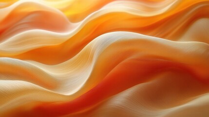 Abstract Flowing Textures in Warm Orange and Cream Tones