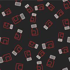 Line Vitamin complex of pill capsule icon isolated seamless pattern on black background. Healthy lifestyle. Vector