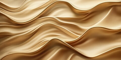Fototapeta premium Fine textured sand dunes in warm golden tones soft sunlight casting gentle shadows on organic waves