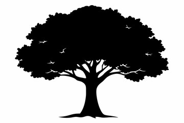 Simple Black Tree Treasures Silhouette Vector Art