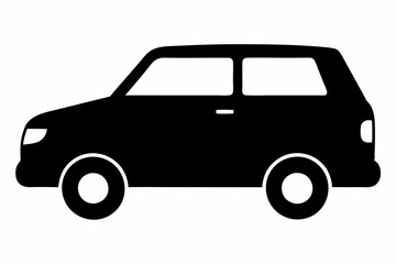 Simple Black Vehicle Silhouette Vector Art