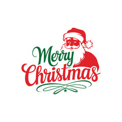 Merry Christmas lettering typography winter holiday design and color gift, snowflakes, snow, Vector illustration.