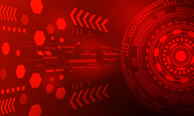 red lines circles circuit high technology connecting electronic abstract background