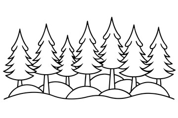 Simple Forest Flourish Line Art Vector could be rewritten as