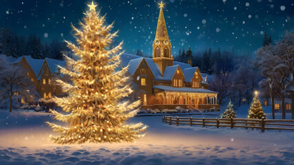 christmas tree in the night