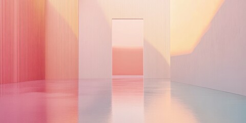 Abstract texture or object Geometric gradient design with sharp lines and pastel colors subtle reflections enhancing the minimalistic appearance