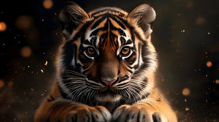 Nahaufnahme eines Tigers, majestätisch und intensiv