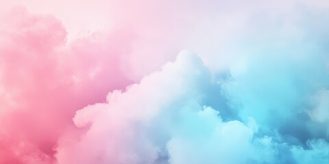 Gentle cloudscape in pastel pink and blue hues serene atmosphere captured under soft diffused natural light