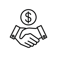 shake hands icon isolated on white background from business marketing collection. shake hands icon trendy and modern shake hands symbol for logo, web,
