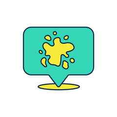 Filled outline Paint spray icon isolated on white background. Vector