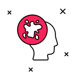 Filled outline Paint spray icon isolated on white background. Vector