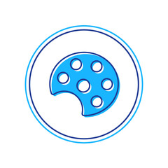 Filled outline Palette icon isolated on white background. Vector