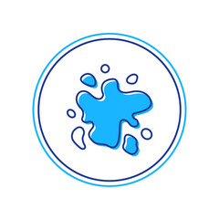 Filled outline Paint spray icon isolated on white background. Vector